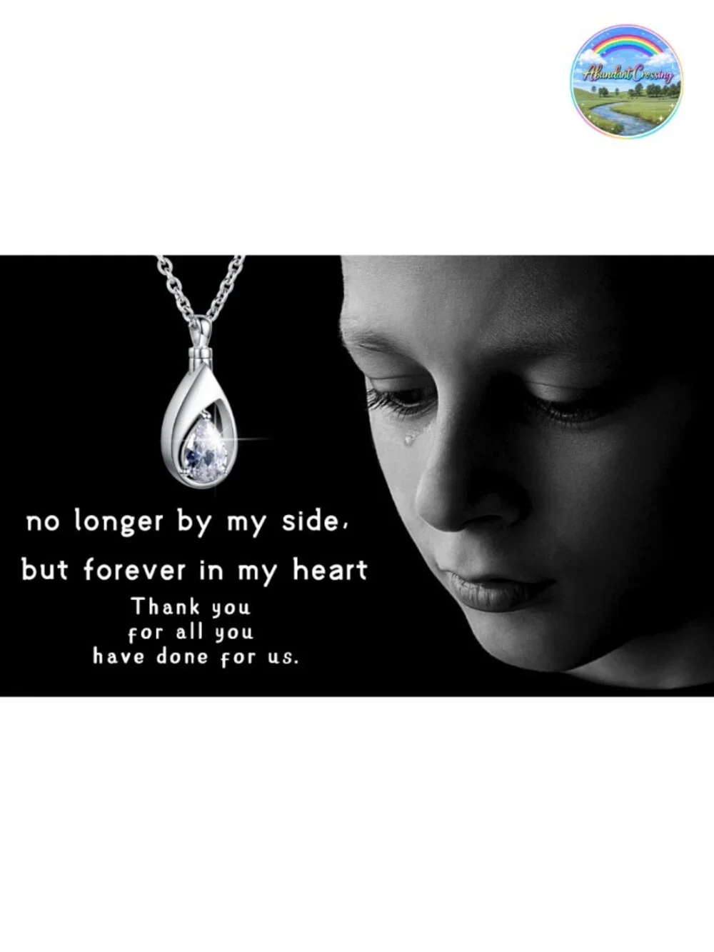 925 Sterling Silver Teardrop Cremation Urn Necklace for Ashes Memorial Jewelry